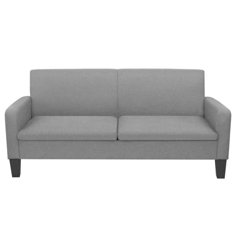 2-dijelni set sofa od tkanina svjetlosivi - Slika 3