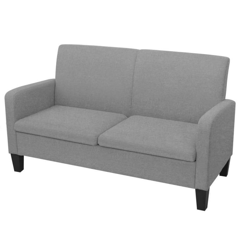 2-dijelni set sofa od tkanina svjetlosivi - Slika 4