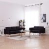 2-dijelni set sofa od tkanine crni