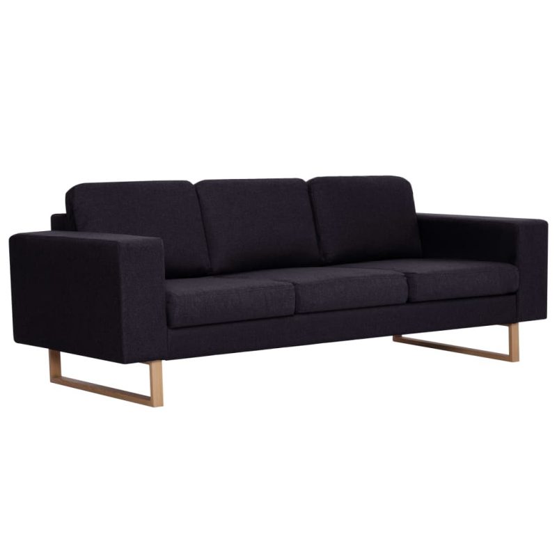 2-dijelni set sofa od tkanine crni - Slika 4