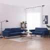 2-dijelni set sofa od tkanine plavi