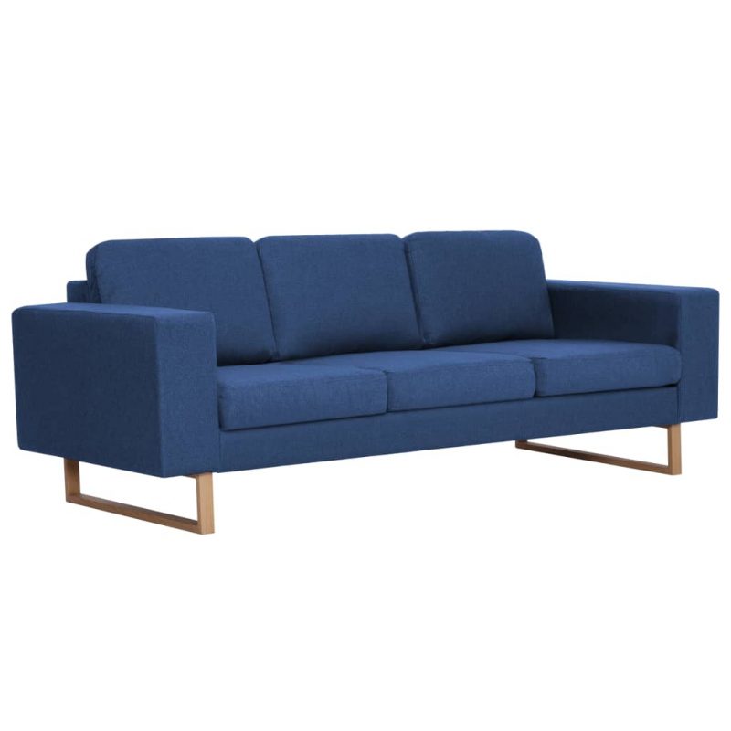 2-dijelni set sofa od tkanine plavi - Slika 4