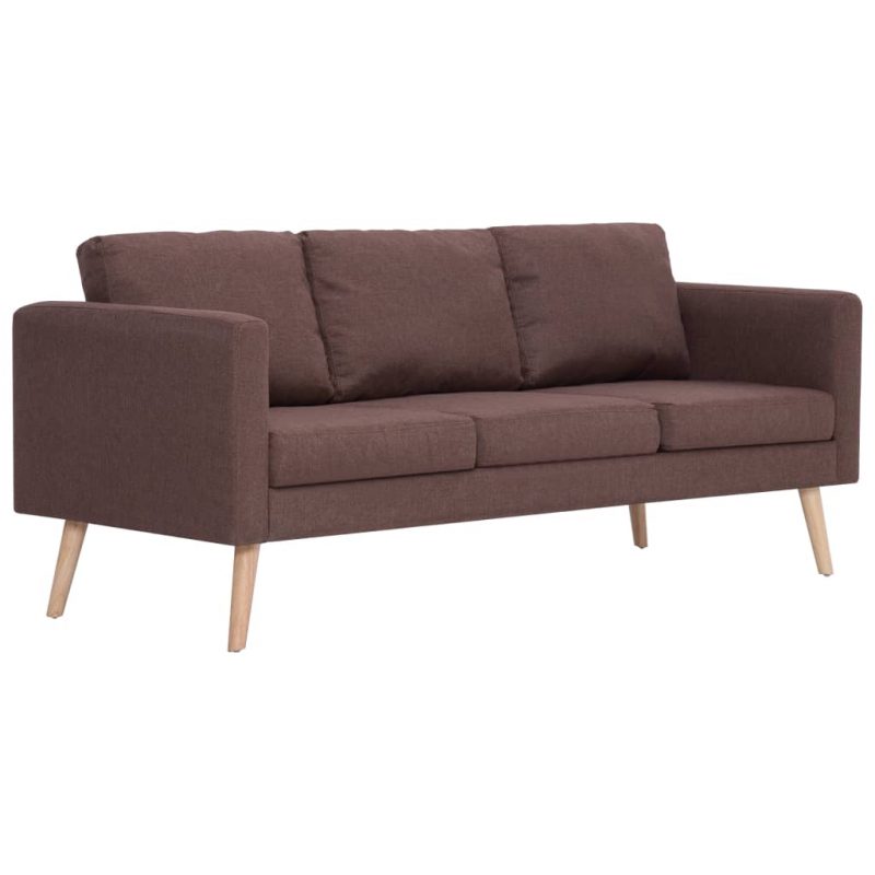 2-dijelni set sofa od tkanine smeđi - Image 4