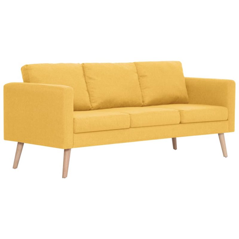 2-dijelni set sofa od tkanine žuti - Image 4