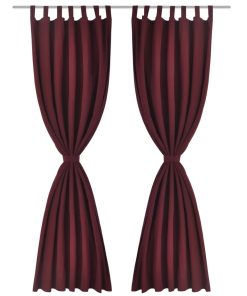 2 kom Bordo Mikro-Satenska Zavjesa s Tregerima 140 x 245 cm