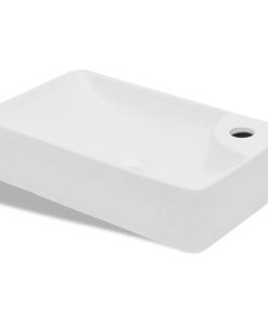 Bijeli keramički umivaonik with Faucet Hole White