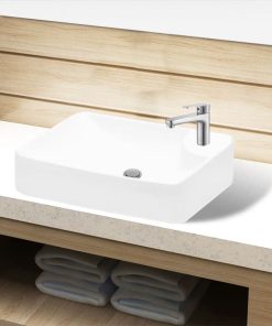 Bijeli keramički umivaonik with Faucet Hole White