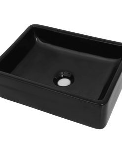Keramički kvadratni umivaonik 41 x 30 x 12 cm crni