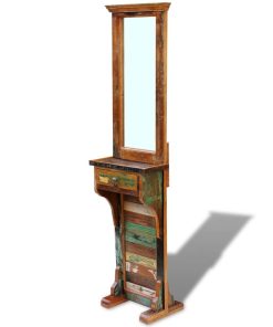 Ogledalo za Hodnik Masivno Obnovljeno Drvo 47x23x180 cm