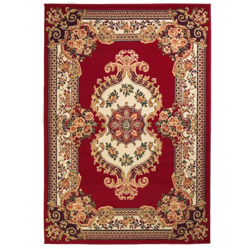 Orijentalni tepih perzijskog dizajna 80 x 150 cm crveni/bež