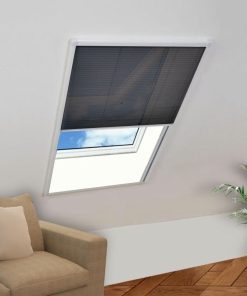 Plisirani Zaslon Protiv Insekata za Prozore Aluminijski 80x100 cm