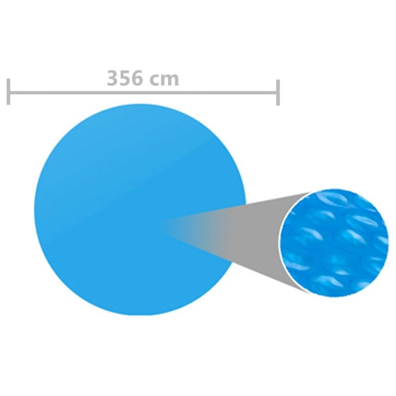 Pokrivač za bazen plavi 356 cm PE - Slika 4