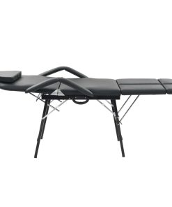 Prenosiva kozmetička stolica od umjetne kože 185 x 78 x 76 cm crna