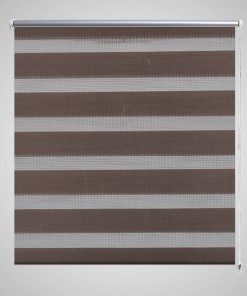 Rolo smeđe zavjese sa zebrastim linijama 60 x 120 cm