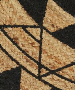 Ručno rađeni tepih od jute s crnim uzorkom 150 cm