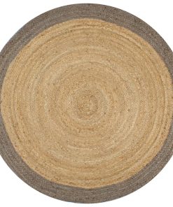 Ručno rađeni tepih od jute sa sivim rubom 120 cm