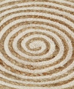 Ručno rađeni tepih od jute sa spiralnim uzorkom bijeli 120 cm