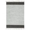 Ručno tkani tepih Chindi od kože 120x170 cm svjetlosivi i crni
