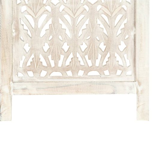 Sobna pregrada s 3 panela bijela 120x165 cm masivno drvo manga - Slika 4
