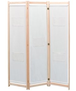 Sobna pregrada s 3 panela od tkanine 120 x 170 x 4 cm krem