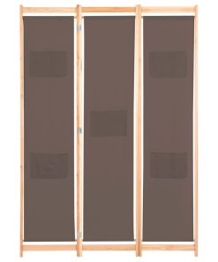 Sobna pregrada s 3 panela od tkanine 120 x 170 x 4 cm smeđa