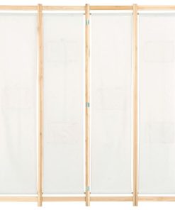 Sobna pregrada s 4 panela od tkanine 160 x 170 x 4 cm krem