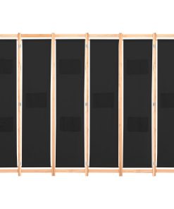 Sobna pregrada sa 6 panela od tkanine 240 x 170 x 4 cm crna
