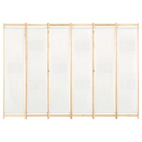 Sobna pregrada sa 6 panela od tkanine 240 x 170 x 4 cm krem