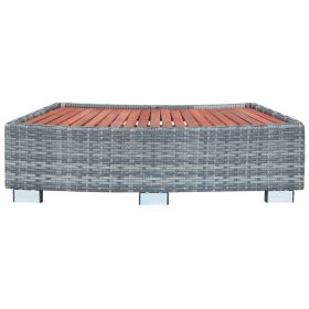 Stepenica za jacuzzi od poliratana siva 92 x 45 x 25 cm