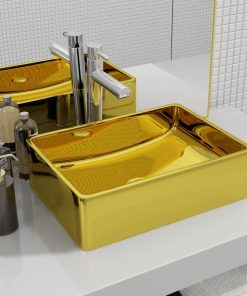 Umivaonik 41 x 30 x 12 cm keramički zlatni