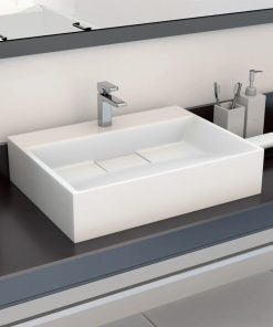 Umivaonik od lijevanih minerala/mramora 50 x 38 x 13 cm bijeli