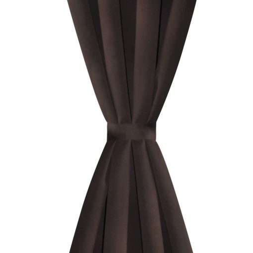 Zavjesa za Zamračivanje s Metalnim Prstenovima 2 kom 135x175 cm Smeđa - Slika 3