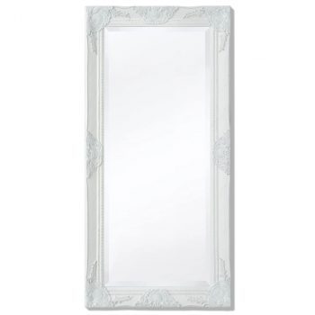 Zidno Ogledalo Barokni stil 100x50 cm Bijelo