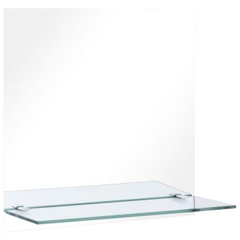 Zidno ogledalo s policom 50 x 50 cm od kaljenog stakla