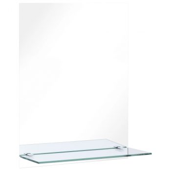 Zidno ogledalo s policom 50 x 70 cm od kaljenog stakla