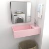 Kupaonski zidni umivaonik keramički mat ružičasti