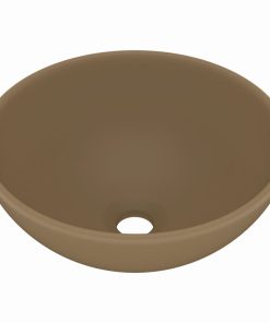 Luksuzni okrugli umivaonik mat krem 32