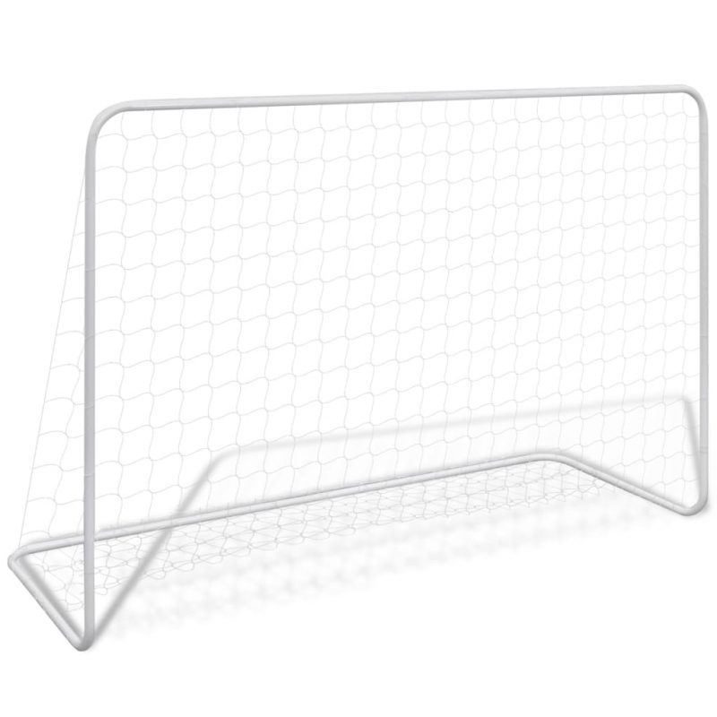 Nogometni gol 2 kom s mrežom 182x61x122 cm čelični bijeli