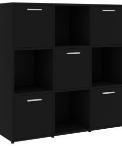 Ormarić za knjige crni 90 x 30 x 90 cm od iverice