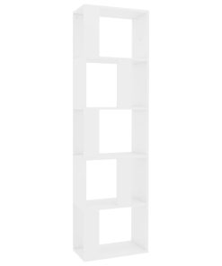 Ormarić za knjige / pregrada sjajni bijeli 45x24x159 cm iverica