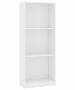 Ormarić za knjige s 3 razine bijeli 40 x 24 x 108 cm od iverice