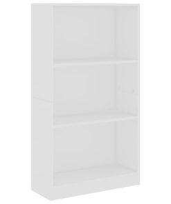 Ormarić za knjige s 3 razine bijeli 60 x 24 x 108 cm od iverice