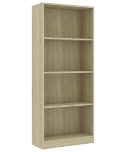 Ormarić za knjige s 4 razine boja hrasta 60x24x142 cm iverica