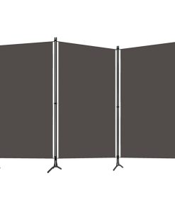 Sobna pregrada s 3 panela antracit 260 x 180 cm