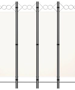 Sobna pregrada s 4 panela bijela 160 x 180 cm