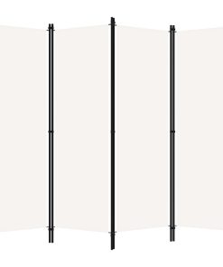 Sobna pregrada s 4 panela bijela 200 x 180 cm