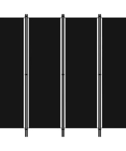 Sobna pregrada s 4 panela crna 200 x 180 cm