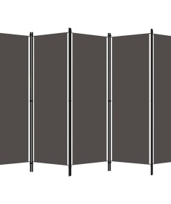 Sobna pregrada s 5 panela antracit 250 x 180 cm