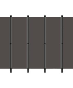 Sobna pregrada s 5 panela antracit 250 x 180 cm