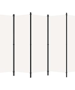 Sobna pregrada s 5 panela bijela 250 x 180 cm